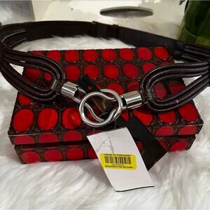 NEW Another Line Multi Strand Interlocking Adjustable Waist Belt 1.25” Brown NWT